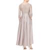 imageAlex Evenings Womens Satin Ballgown Formal Event Dress with Pockets and Tie Belt Petite and Regular SizesBuff