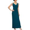 imageAlex Evenings Womens Long Dress with Knot Front DetailDeep Teal