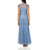 imageAlex Evenings Womens Long Fit and Flare Mother of The Bride Dress with Godet Detail Petite and Regular SizesVintage Blue