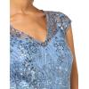 imageAlex Evenings Womens Long Fit and Flare Mother of The Bride Dress with Godet Detail Petite and Regular SizesVintage Blue