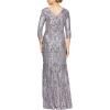 imageAlex Evenings Womens Long Sequin Dresses with  SleevesLilac