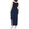 imageAlex Evenings Womens PlusSize Lace Bolero Jacket Dress with Side Ruched SkirtNavy Beaded Fringe