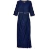 imageAlex Evenings Womens PlusSize Lace Bolero Jacket Dress with Side Ruched SkirtNavy Beaded Fringe