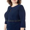 imageAlex Evenings Womens PlusSize Lace Bolero Jacket Dress with Side Ruched SkirtNavy Beaded Fringe