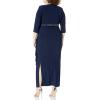 imageAlex Evenings Womens PlusSize Lace Bolero Jacket Dress with Side Ruched SkirtNavy Beaded Fringe