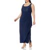 imageAlex Evenings Womens PlusSize Lace Bolero Jacket Dress with Side Ruched SkirtNavy Lace
