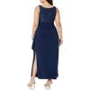 imageAlex Evenings Womens PlusSize Lace Bolero Jacket Dress with Side Ruched SkirtNavy Lace