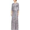 imageAlex Evenings Womens Long Sequin Dresses with  SleevesLilac
