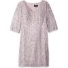 imageAlex Evenings Womens PlusSize Midi Length VNeck Shift Dress with SleevesVintage Peony