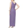 imageAlex Evenings Womens Slimming Long Side Ruched Mother of The Bride Dress WCascade Ruffle Skirt Petite and Regular SizesIcy Orchid