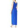imageAlex Evenings Womens Slimming Long Side Ruched Mother of The Bride Dress WCascade Ruffle Skirt Petite and Regular SizesRoyal Blue