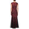 imageAlex Evenings Womens Long Fit and Flare Dress Godet Detail Petite and RegularBlackWine