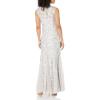 imageAlex Evenings Womens Long Fit and Flare Dress Godet Detail Petite and RegularPlatinum