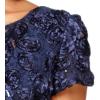 imageAlex Evenings Womens Long Rosette Mother of The Bride Dress with Short Sleeves Wedding Guest Petite and Regular SizesNavy