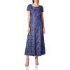 imageAlex Evenings Womens Long Rosette Mother of The Bride Dress with Short Sleeves Wedding Guest Petite and Regular SizesViolet