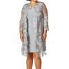 imageAlex Evenings Womens Midi Scoop Neck Shift Dress with Jacket Petite and RegularDove
