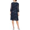 imageAlex Evenings Womens Midi Scoop Neck Shift Dress with Jacket Petite and RegularNavy Sequin