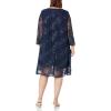imageAlex Evenings Womens Midi Scoop Neck Shift Dress with Jacket Petite and RegularNavy Sequin
