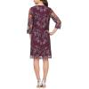 imageAlex Evenings Womens Midi Scoop Neck Shift Dress with Jacket Petite and RegularPlum