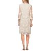 imageAlex Evenings Womens Midi Scoop Neck Shift Dress with Jacket Petite and RegularTaupe Mock