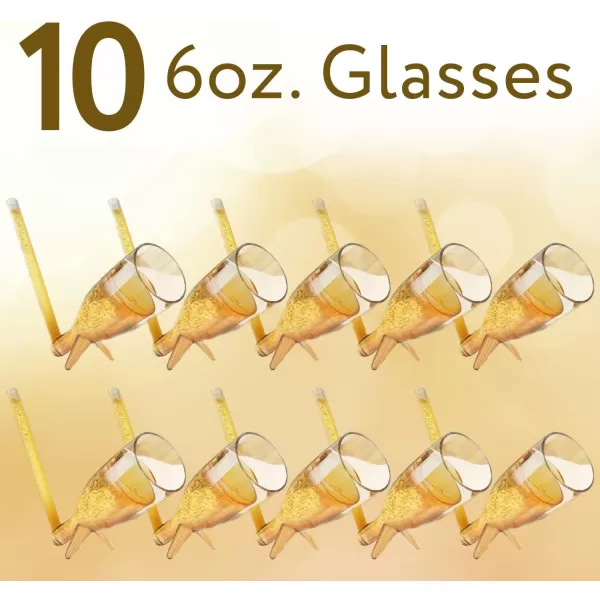 imageIMPRESA 10 Pack Champagne Shooter Plastic Glass Set  Champagne Glasses with Stands  Bachelorette Party Favors  Champagne ampamp Prosecco Gifts  Reusable Champ Shooter  New Years Eve Party Supplies
