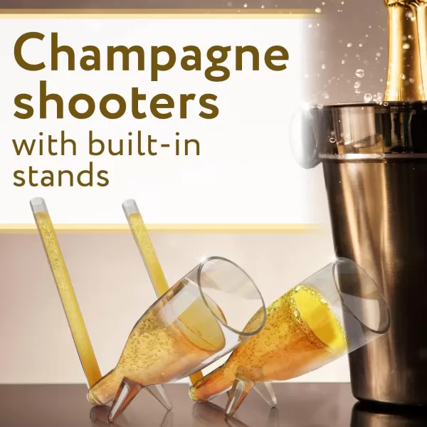 imageIMPRESA 10 Pack Champagne Shooter Plastic Glass Set  Champagne Glasses with Stands  Bachelorette Party Favors  Champagne ampamp Prosecco Gifts  Reusable Champ Shooter  New Years Eve Party Supplies