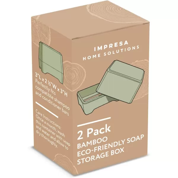 imageIMPRESA 2 Pack Impresa Bamboo Soap Holder fits Ethique Shampoo ampamp Conditioner Bars  Bar of Soap Holder for Shampoo ampamp Conditioner Bars  Quick Drying Slatted Soap Dish  Compostable Sugarcane