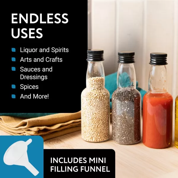 imageIMPRESA 50 pack 75ml 25oz Mini Liquor Bottles Bulk for Any Spirit Any Time  Get Creative with Mini Plastic Bottles for Unique Party Touch  Easy Clean Alcohol BottlesNo Leak Shot Bottles with Caps