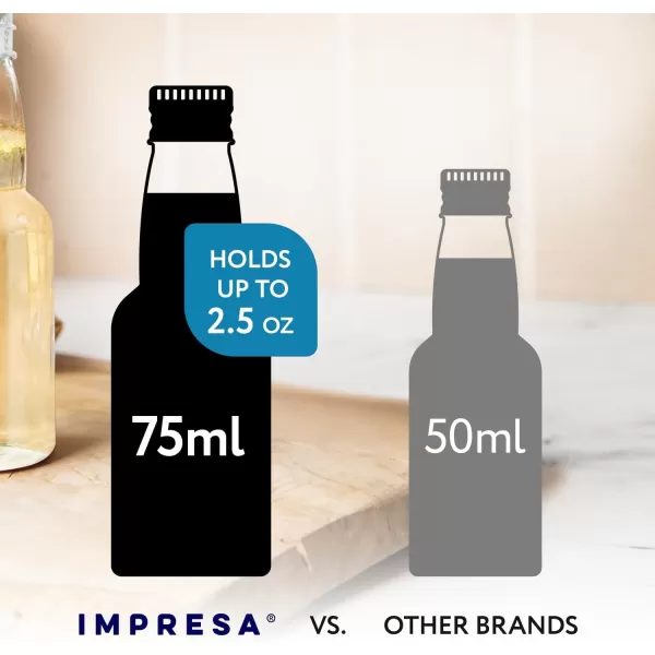 imageIMPRESA 50 pack 75ml 25oz Mini Liquor Bottles Bulk for Any Spirit Any Time  Get Creative with Mini Plastic Bottles for Unique Party Touch  Easy Clean Alcohol BottlesNo Leak Shot Bottles with Caps