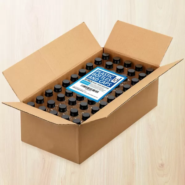 imageIMPRESA 50 pack 75ml 25oz Mini Liquor Bottles Bulk for Any Spirit Any Time  Get Creative with Mini Plastic Bottles for Unique Party Touch  Easy Clean Alcohol BottlesNo Leak Shot Bottles with Caps