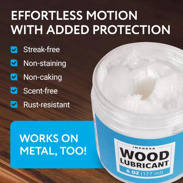 imageIMPRESA Wood Lubricant for Home DIY Projects  MultiPurpose Semi Paste Wax for Wood  Drawer ampamp Door Hinge Lubricant  Loosen Drawer Slide  Restore ampamp Preserve Wooden Slide Non Spray Lubricant  6oz