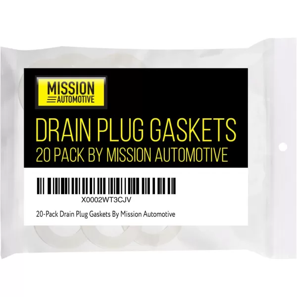 imageMission Automotive 20Pack of Oil Crush WashersDrain Plug Gaskets Compatible with Honda  Compatible with OEM 9410914000  Fits Civic Accord CRVCRV Pilot Odyssey and More