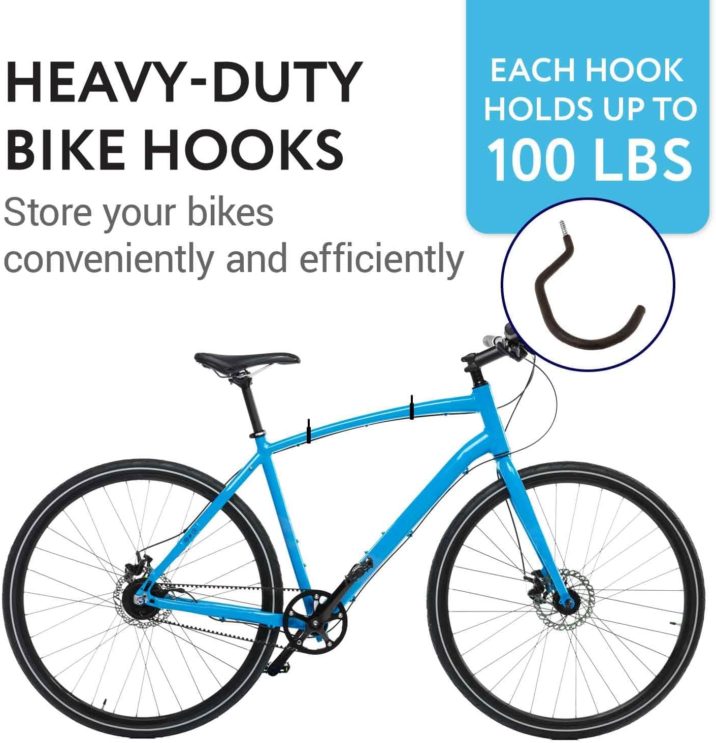 imageIMPRESA 4 Pack Heavy Duty Bike HookHanger  Wide Opening for All Bike Types  Easy OnOff  HooksHangers for Garage Ceiling and Wall Bicycle Storage and Hanging