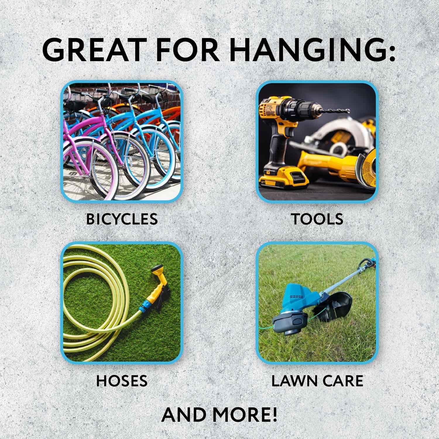 imageIMPRESA 4 Pack Heavy Duty Bike HookHanger  Wide Opening for All Bike Types  Easy OnOff  HooksHangers for Garage Ceiling and Wall Bicycle Storage and Hanging