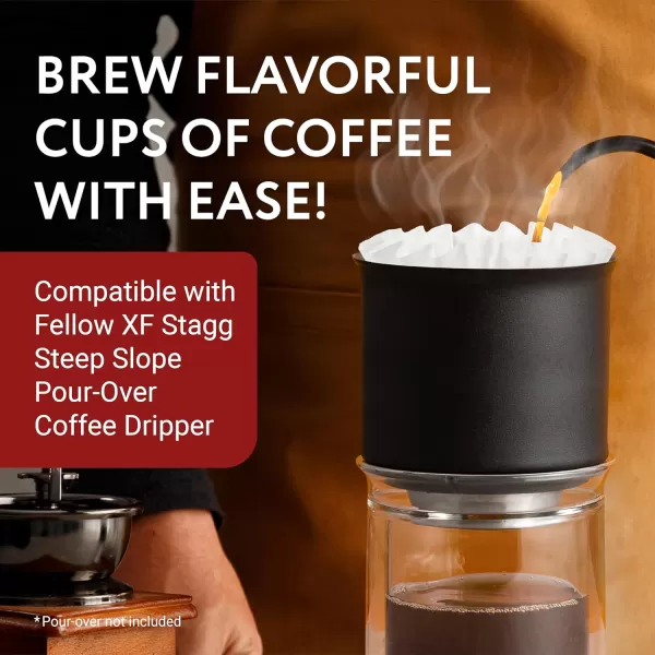 image100 Pack Impresa Pour Over Coffee Filter for Fellow Stagg XF Filters  White Impresa Tall Coffee Filters for Fellow Coffee Dripper Set  Flat Bottom Pour Over Filters  Pour Over Filter Pack