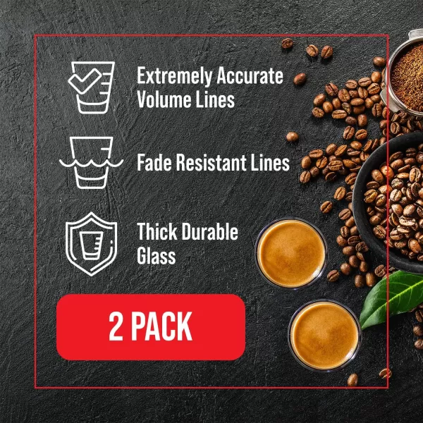 imageIMPRESA 2 Pack Espresso Measuring Shot Glasses for Baristas or Home Use  Dishwasher Safe Espresso Shot Glasses 2oz