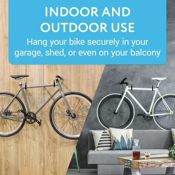 imageIMPRESA 4 Pack Heavy Duty Bike HookHanger  Wide Opening for All Bike Types  Easy OnOff  HooksHangers for Garage Ceiling and Wall Bicycle Storage and Hanging