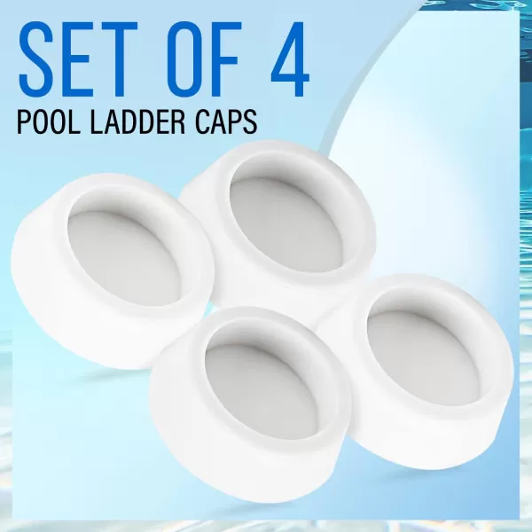imageIMPRESA 4 Pack Pool Ladder Bumpers to Protect Pool Liner  Protective Step Ladder End Cap for Inground Pool  Swimming Pool Ladder Parts  White Rubber End Cap  19 Inner Diameter