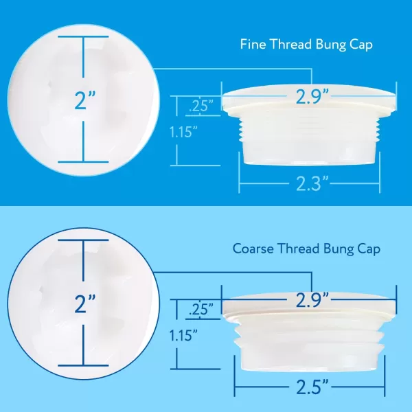 imageImpresa 2quot Bung Caps with 34quot Knock Out  12 Pack  Includes 6 Fine and 6 Coarse Buttress Thread Caps with Gasket  Perfect for 15 30 and 55 Gallon Poly Drums