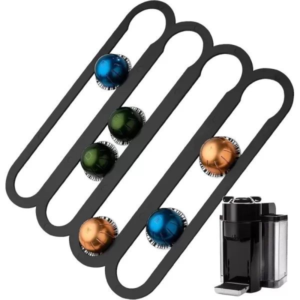 imageIMPRESA Coffee Capsule Holder for Nespresso VertuoLine Capsule Pods Holds 20 Capsules Pod Holder with PreApplied Strong Adhesive Strips Mount on Walls or Under Cabinets14 x 1175 In