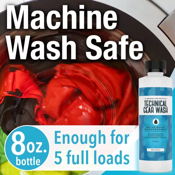 image5 Loads Technical Gear Wash Performance Detergent for Renewed Clothing Appearance  Concentrated ampamp Safe Jacket Detergent to Maintain DWR Gear  Water Repellent Wash for Clothing  USA Made  8 oz