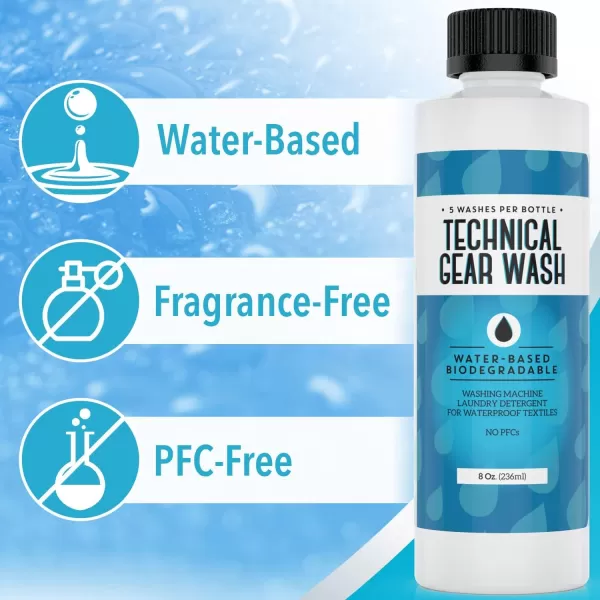 image5 Loads Technical Gear Wash Performance Detergent for Renewed Clothing Appearance  Concentrated ampamp Safe Jacket Detergent to Maintain DWR Gear  Water Repellent Wash for Clothing  USA Made  8 oz