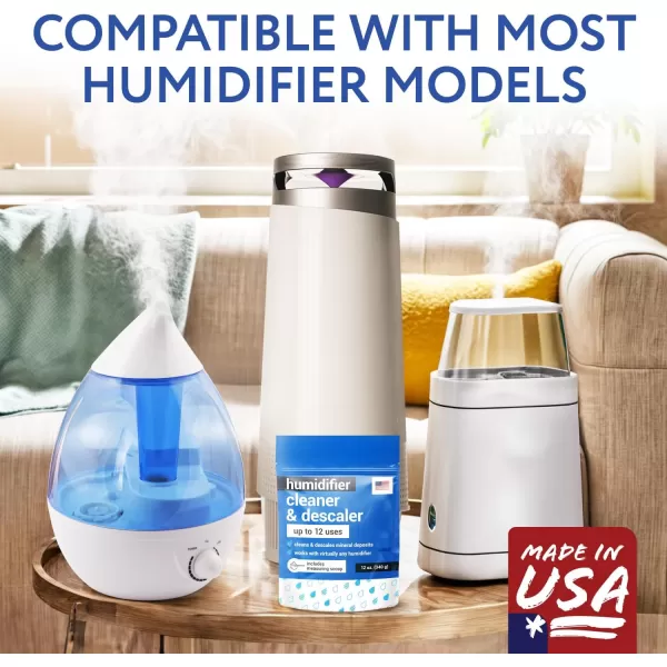 imageHumidifier Cleaner and Descaler Powder  Easy to Clean Humidifier Descaling Powder  Made in USA Humidifier Tank Cleaner  Descaler for Humidifier Demineralization  Humidifier Cleaning 12 Uses