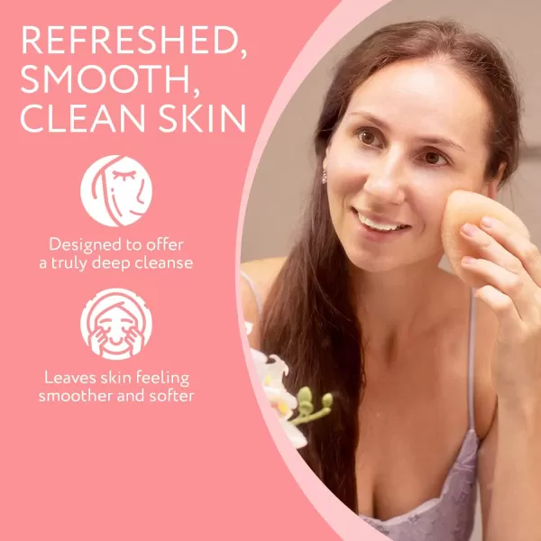 imageIMPRESA 10 Pack Facial Sponge for Daily Cleansing and Gentle Exfoliating  Buff Style Exfoliating Pads for Removing Dead Skin Dirt and Makeup  Reusable Puf Made in The USAPink