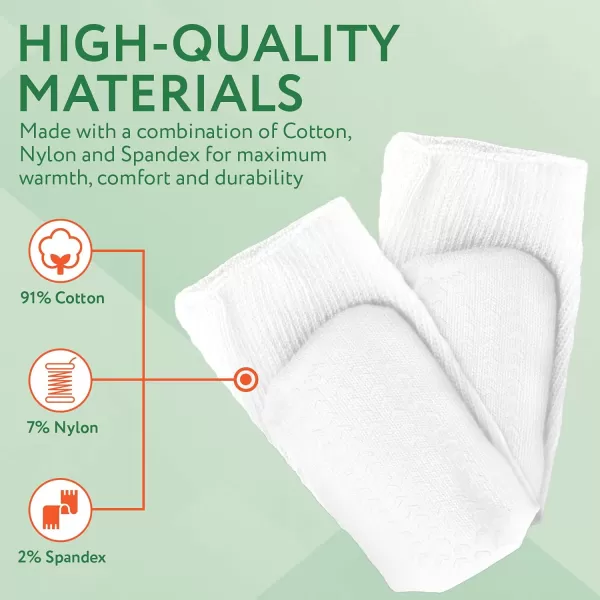 imageIMPRESA 2 Pairs White Super Wide Socks With NonSkid Grips  for Lymphedema Bariatric Sock Oversized AntiSlip Sock Stretches up to 30 Over Calf for Swollen Feet Mens ampamp Womens LegsOne Size Unisex