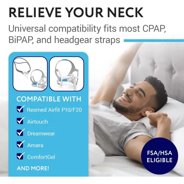 imageImpresa CPAP Neck Pad Cushions  Universal HeadgearMask Head Strap Covers  Compatible with Resmed Airfit P10  F20 Airtouch Dreamwear and Many More Models  Reduces Face and Neck Irritation