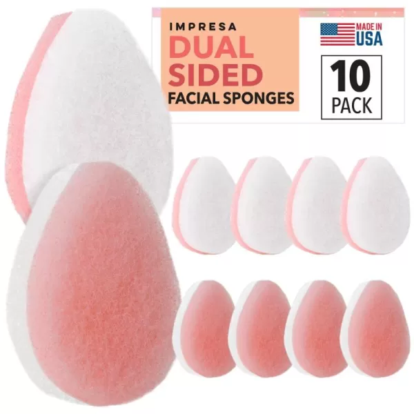 image10 Pack Dual Sided Thick Facial Sponge for Daily Deep Cleansing Gentle and Regular Exfoliating  Buff Facial Sponge Pads for Removing Dead Skin Dirt and Makeup  Made in USA Normal to Oily