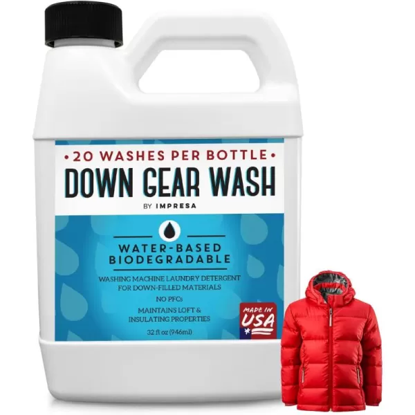 image20 Loads Concentrated Down Wash Detergent for Restored Loft ampamp Warmth  Down Detergent for Coats to Improve Water Repellency  HighPerformance Detergent For Down Jacket and More  USA Made  32 oz