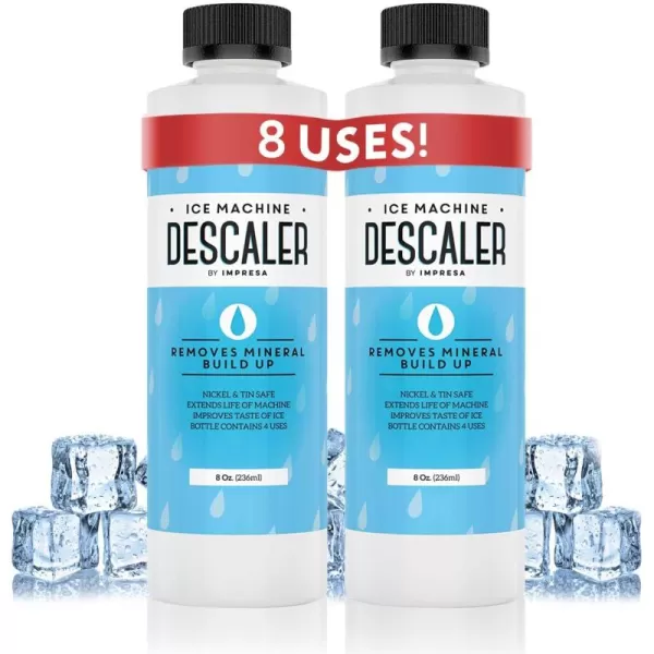 imageIMPRESA 2Pack Ice Machine CleanerDescaler  8 Total Uses 4 Uses Per Bottle  Made in USA  Compatible with Scotsman Manitowoc Opal and many others Ice Maker CleanerIcemaker Cleaner