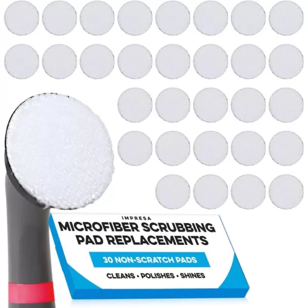 imageIMPRESA 30 Pack Microfiber Scrubbing Pads for Rubbermaid Reveal Power Scrubber  Polish Pads for Rubbermaid Power Scrubber Heads  Replacement Pads for Rubbermaid Power Scrubber Kit